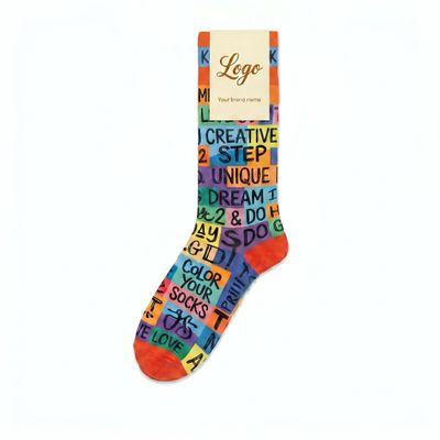 Custom Text & Quote Print Socks - Detail A